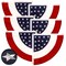 G128 3 Pack: USA Pleated Fan Flag Star 1.5x1.5 Feet Center Quarter Circle Embroidered Polyester Stars and Stripes